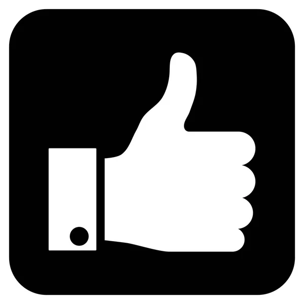 Thumb Up Flat Squared Vector Icon — Stock Vector