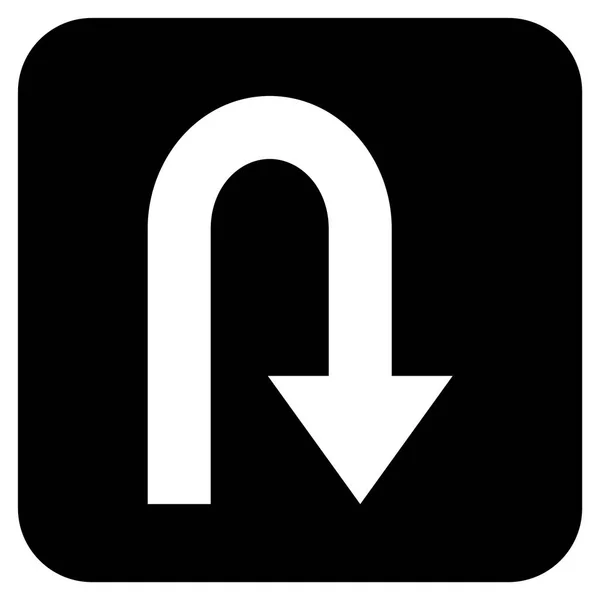 Vända tillbaka platt kvadrerade vektor symbol — Stock vektor
