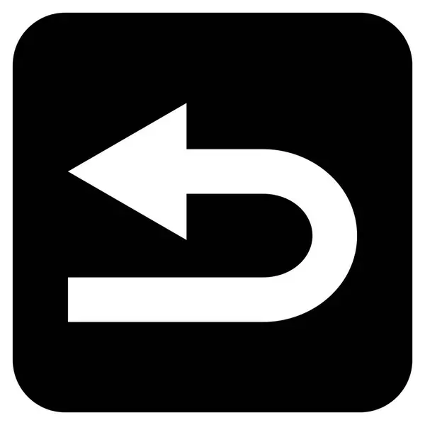 Gire a la izquierda plana cuadrada Vector icono — Vector de stock