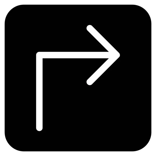 Vire à direita plana vetor quadrado ícone — Vetor de Stock