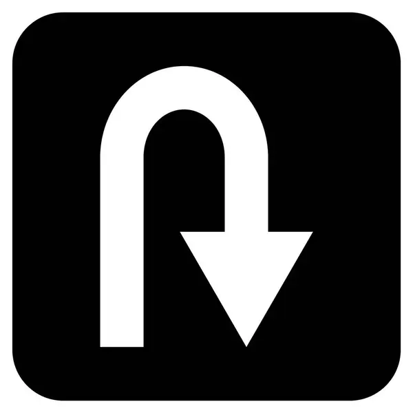 U Turn platt kvadrerade vektor Icon — Stock vektor