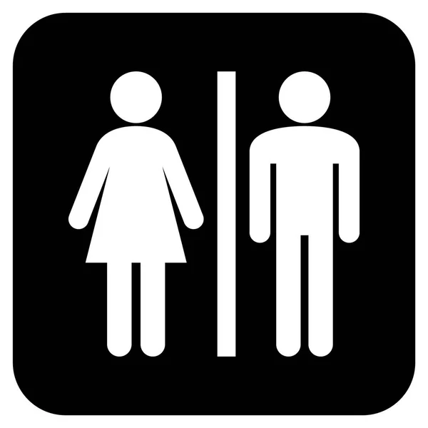 Wc Personen flache quadratische Vektorsymbol — Stockvektor