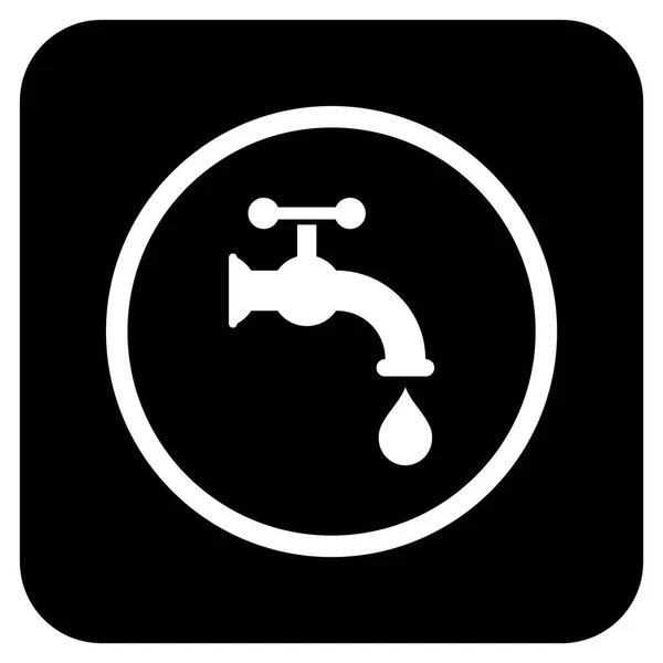 Grifo de agua plana cuadrada Vector icono — Archivo Imágenes Vectoriales
