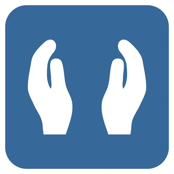 Applaus Hände flache quadratische Vektor-Ikone — Stockvektor
