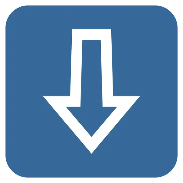Seta para baixo plana vetor quadrado ícone —  Vetores de Stock