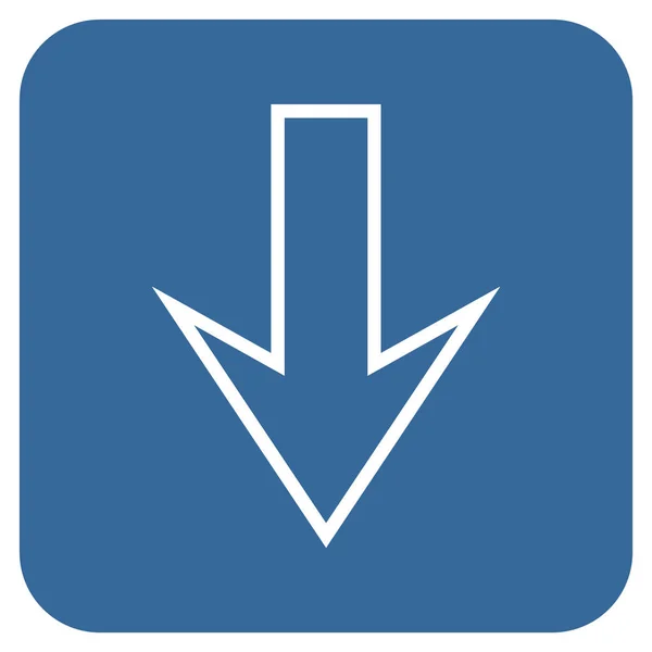 Pfeil nach unten flache quadratische Vektorsymbol — Stockvektor