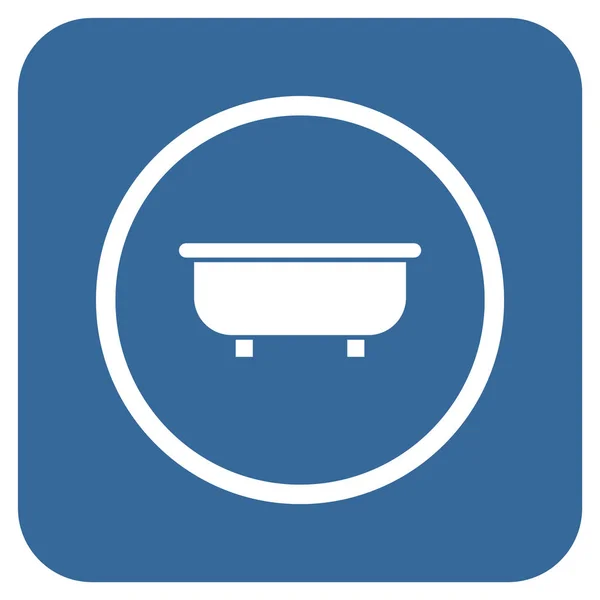 Bathtub Flat Squared Vector Icon — Stock Vector