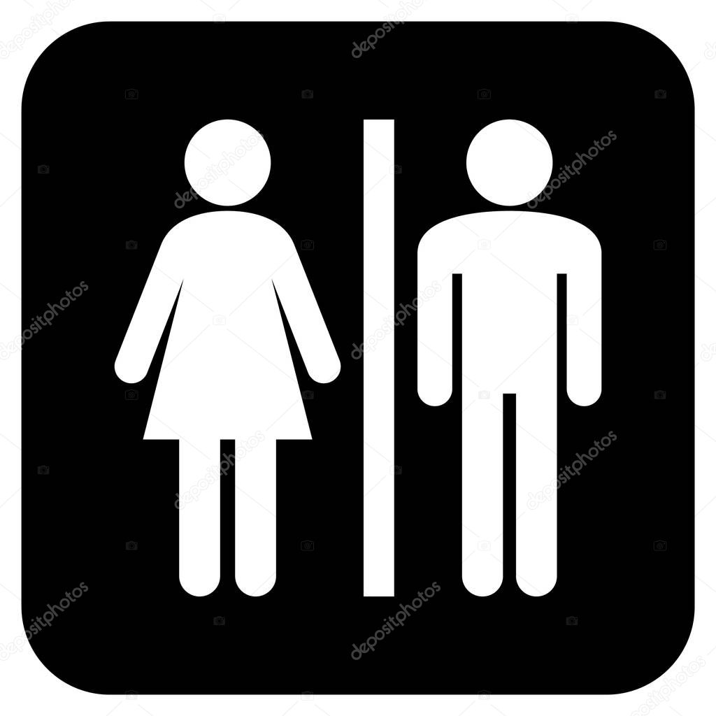 WC Persons Flat Squared Vector Icon