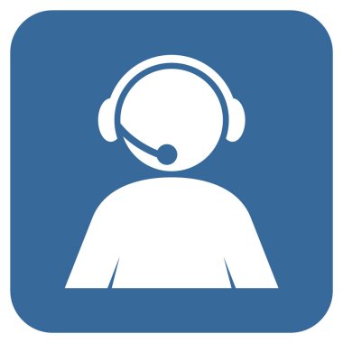 Çağrı Merkezi operatörü düz kare vektör simgesi