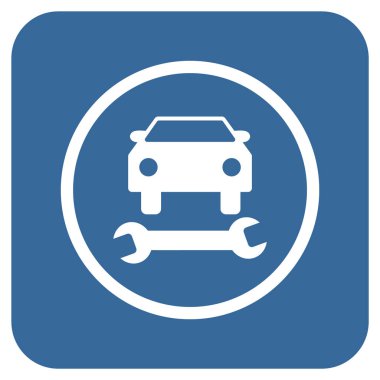 Araba tamir düz kare vektör simgesi