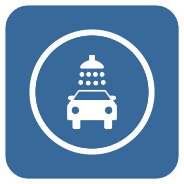 Araba duş düz kare vektör simgesi