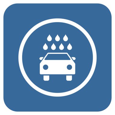 Araba duş düz kare vektör simgesi