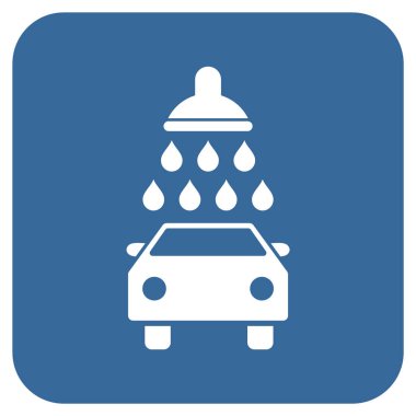 Araba duş düz kare vektör simgesi