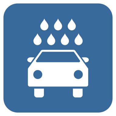 Araba duş düz kare vektör simgesi