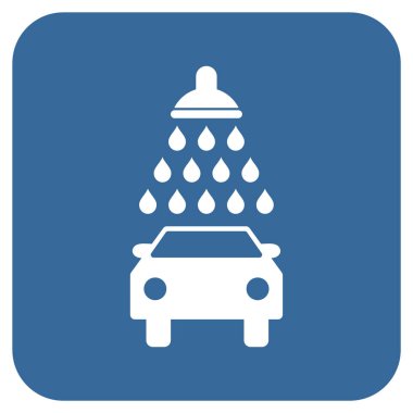 Araba duş düz kare vektör simgesi