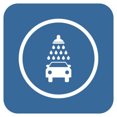 Araba duş düz kare vektör simgesi