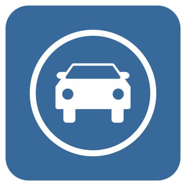 Araba düz kare vektör simgesi