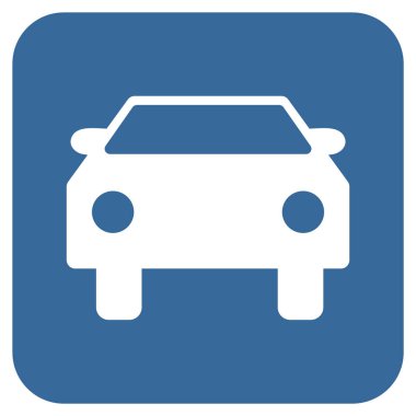 Araba düz kare vektör simgesi