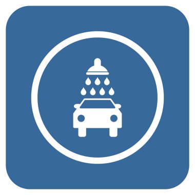 Oto yıkama düz kare vektör simgesi