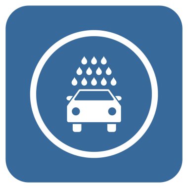 Oto yıkama düz kare vektör simgesi