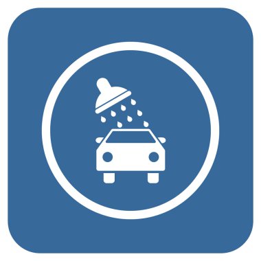 Oto yıkama düz kare vektör simgesi