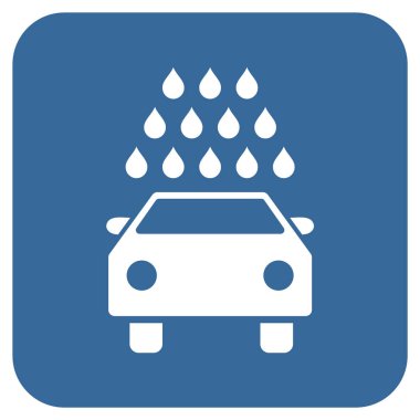 Oto yıkama düz kare vektör simgesi