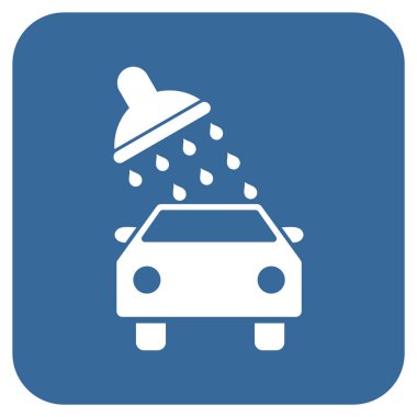 Oto yıkama düz kare vektör simgesi