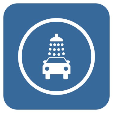 Oto yıkama düz kare vektör simgesi