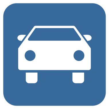 Araba düz kare vektör simgesi