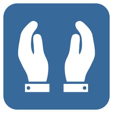 Bakım el düz kare vektör simgesi