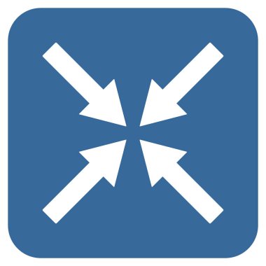 Merkezi oklar düz kare vektör simgesi