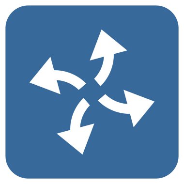 Santrifüj oklar düz kare vektör simgesi