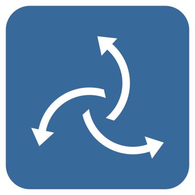 Santrifüj oklar düz kare vektör simgesi