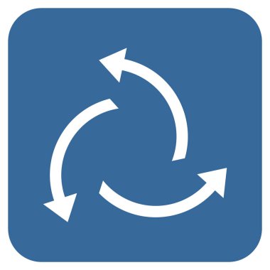 Santrifüj oklar düz kare vektör simgesi