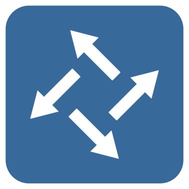 Santrifüj oklar düz kare vektör simgesi