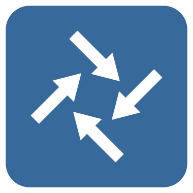 Merkezcil oklar düz kare vektör simgesi