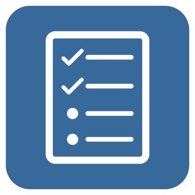 Vektör simgesi denetim listesi sayfa düz kare