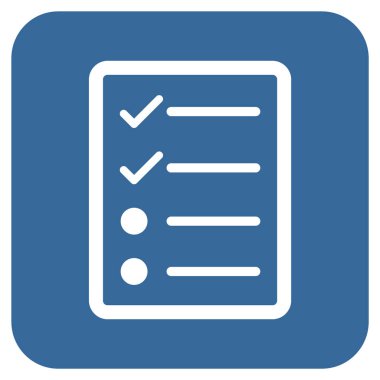 Vektör simgesi denetim listesi sayfa düz kare