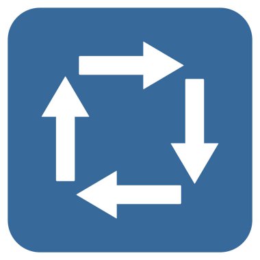 Dolaşım oklar düz kare vektör simgesi