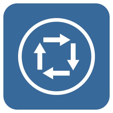 Dolaşım oklar düz kare vektör simgesi