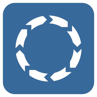 Dolaşım düz kare vektör simgesi