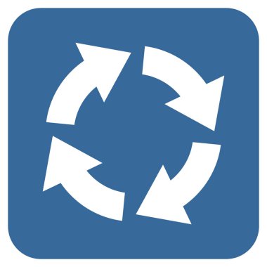 Dolaşım düz kare vektör simgesi