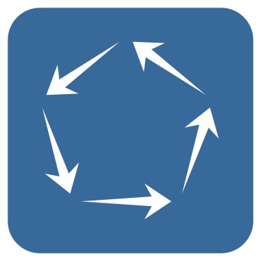 Dolaşım düz kare vektör simgesi