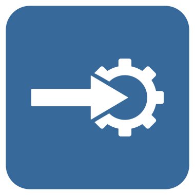 COG Tümleştirme düz kare vektör simgesi