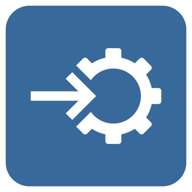 COG Tümleştirme düz kare vektör simgesi