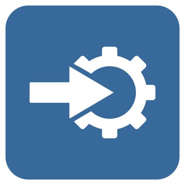 COG Tümleştirme düz kare vektör simgesi