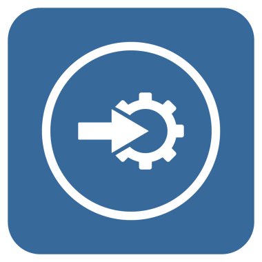 COG Tümleştirme düz kare vektör simgesi