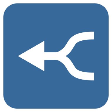 Ok sol düz kare vektör simgesi birleştirmek