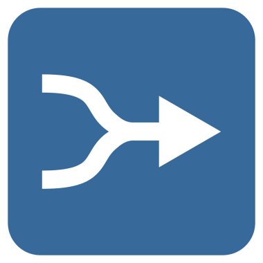 Birleştirme ok sağ düz vektör simgesi kare