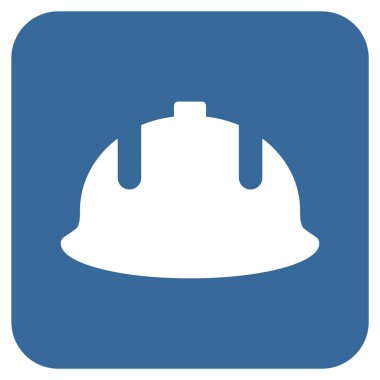 İnşaat kask düz kare vektör simgesi